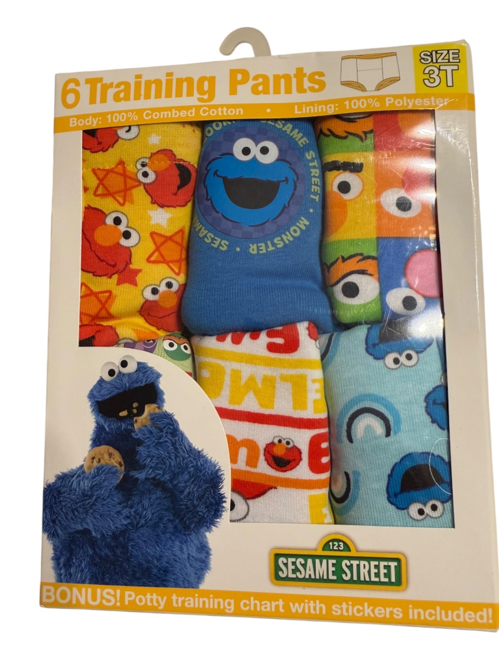 Sesame Street 6-Pack Training Pants Size 3T Brand New in Package